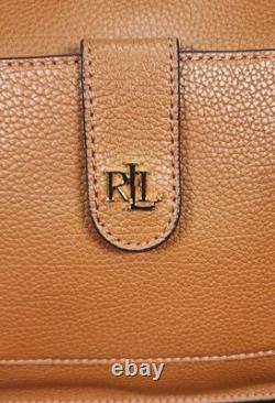 Ralph Lauren Brown Pebbled Leather Jamey Crossbody Handbag New With Dust Bag