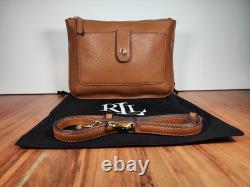 Ralph Lauren Brown Pebbled Leather Jamey Crossbody Handbag New With Dust Bag