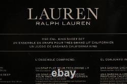 Ralph Lauren CAL California KING Cotton Extra Deep Sheet Set Floral Gray NEW