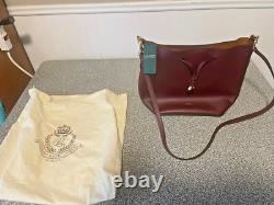 Ralph Lauren Carryover Andie Tote Drawstring Handbag Burgundy NEW