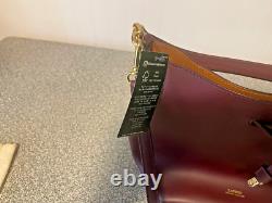Ralph Lauren Carryover Andie Tote Drawstring Handbag Burgundy NEW