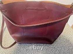 Ralph Lauren Carryover Andie Tote Drawstring Handbag Burgundy NEW