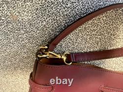 Ralph Lauren Carryover Andie Tote Drawstring Handbag Burgundy NEW
