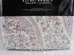 Ralph Lauren Claudia Paisley 3 Piece King Duvet Cover Set 100% Cotton $385 NEW