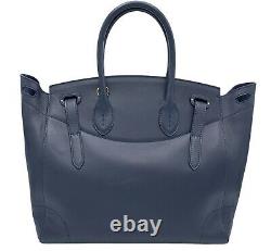 Ralph Lauren Collection Light Ricky 33 Handbag Navy Calf Leather Mrsp$2950.00