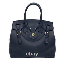 Ralph Lauren Collection Light Ricky 33 Handbag Navy Calf Leather Mrsp$2950.00