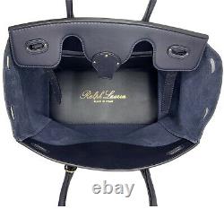 Ralph Lauren Collection Light Ricky 33 Handbag Navy Calf Leather Mrsp$2950.00