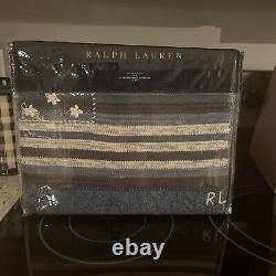Ralph Lauren Cotton RL American Flag Throw Blanket 54 x 72 New