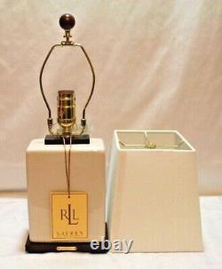 Ralph Lauren Creamy White Crackle Finish Porcelain Table Lamp & Shade New
