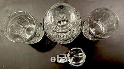 Ralph Lauren Crystal Herringbone Decanter Stopper & 2 Low Ball Glasses New Box