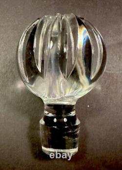 Ralph Lauren Crystal Herringbone Decanter Stopper & 2 Low Ball Glasses New Box