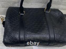 Ralph Lauren Debossed Leather Medium Kaden Satchel Bag Black New with Defects