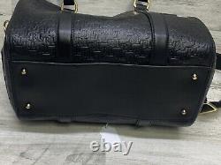 Ralph Lauren Debossed Leather Medium Kaden Satchel Bag Black New with Defects