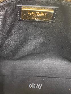 Ralph Lauren Debossed Leather Medium Kaden Satchel Bag Black New with Defects