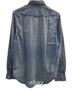 Ralph Lauren Double RL Pearl Snap Western Button Down LS Shirt Sz. Large New