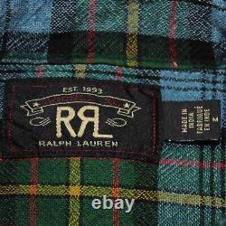 Ralph Lauren Double RL (RRL) Button Down Shirt Size M in Blue/Green/Multi Plaid