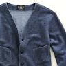 Ralph Lauren Double Rl Rrl Washed Indigo Blue French Terry Cardigan Sweater $295