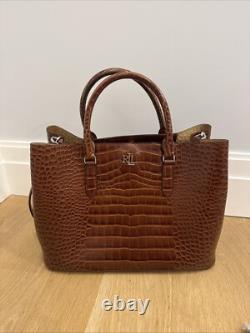 Ralph Lauren Embossed Leather Large Marcy Satchel