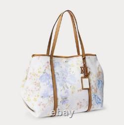 Ralph Lauren Emerie Tote Floral Canvas Extra Large Tote Bag Purse Handbag NWT