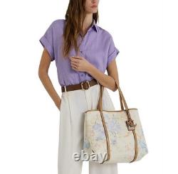 Ralph Lauren Emerie Tote Floral Canvas Extra Large Tote Bag Purse Handbag NWT