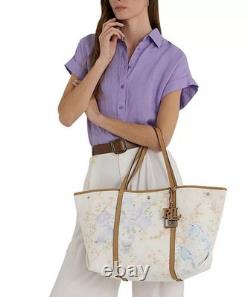 Ralph Lauren Emerie Tote Floral Canvas Extra Large Tote Bag Purse Handbag NWT