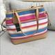 Ralph Lauren Genuine Striped Canvas Bag New With Tags