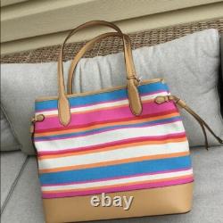 Ralph Lauren Genuine Striped Canvas Bag New With Tags