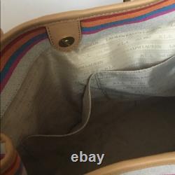 Ralph Lauren Genuine Striped Canvas Bag New With Tags