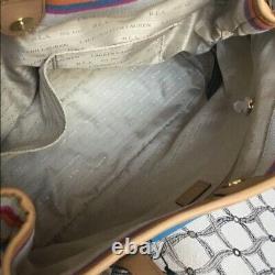 Ralph Lauren Genuine Striped Canvas Bag New With Tags