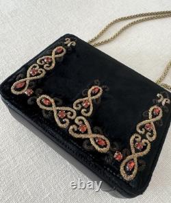 Ralph Lauren Hand Bag Crossbody Women's Velvet Made Italy BLACK NWT $1750
