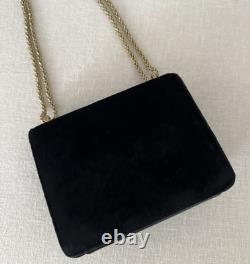 Ralph Lauren Hand Bag Crossbody Women's Velvet Made Italy BLACK NWT $1750