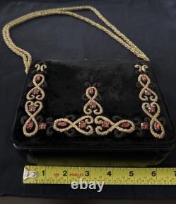 Ralph Lauren Hand Bag Crossbody Women's Velvet Made Italy BLACK NWT $1750