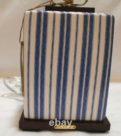 Ralph Lauren Home Blue & White Stripes Porcelain Table Lamp & Shade New