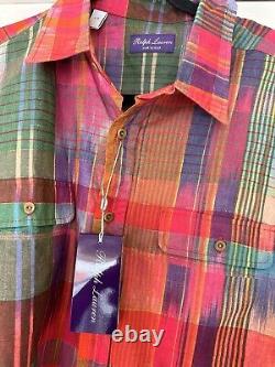 Ralph Lauren Ikat Plaid Print Shirt Size Large