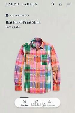 Ralph Lauren Ikat Plaid Print Shirt Size Large