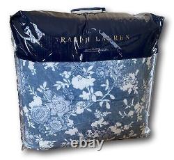 Ralph Lauren Indigo Cottage King Comforter Blue & White Floral NEW