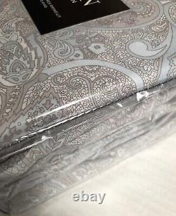 Ralph Lauren KING Sheet Set Blue Taupe Paisley 100% Cotton NEW