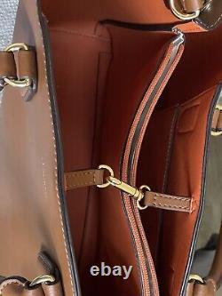 Ralph Lauren Large Satchel, Brown Leather, Gold Hardware