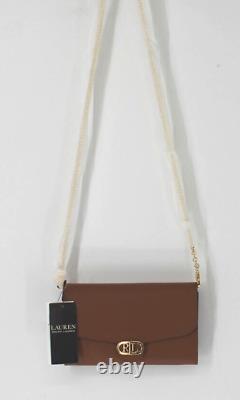 Ralph Lauren Leather Medium Adair Wallet Crossbody LAUREN TAN NWT