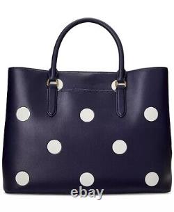 Ralph Lauren Marcy Leather Large Polka Dot Satchel Crossbody Dust Bag NEW