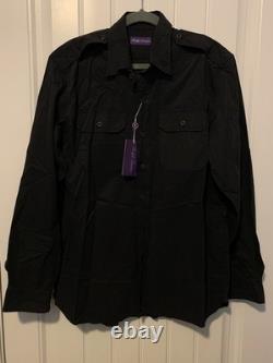 Ralph Lauren Men's Button Down Dress Shirt Black Size L Large New NWT $495