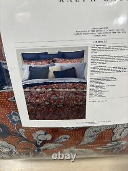 Ralph Lauren Mirabelle Floral KING Comforter Orange Terra-Cotta NEW