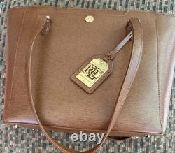 Ralph Lauren Newbury Leather Satchel Bag 13 Inches Wide with Dust Cover-New