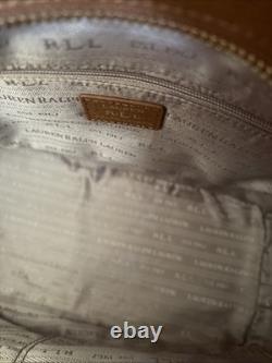 Ralph Lauren Newbury Leather Satchel Bag 13 Inches Wide with Dust Cover-New