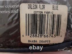 Ralph Lauren ORLEON Lined Drapes New Old Stock 3 Pairs Avail Blue & White Cotton