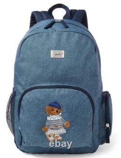 Ralph Lauren Polo Bear Chambray USA America Flag Backpack Shoulder Messenger Bag