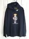 Ralph Lauren Polo Bear Hoodie Football College Preppy Navy Pullover Size Xl Nwt