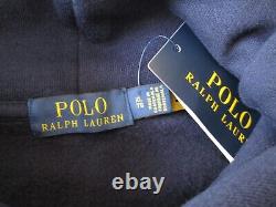 Ralph Lauren Polo Bear Hoodie Football College Preppy Navy Pullover Size XL NWT