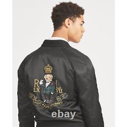 Ralph Lauren Polo Black Satin Martini Bear Souvenir Jacket M New $1795