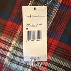 Ralph Lauren Polo Country Mens Flannel Button Shirt Red Plaid Patch Medium